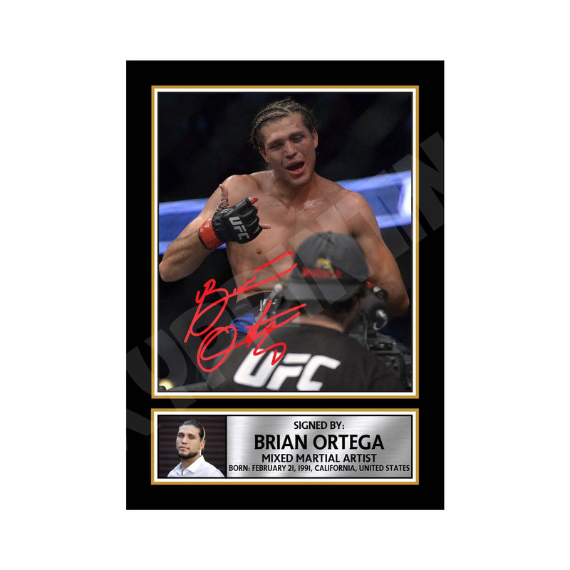 Brian Ortega Limited Edition MMA Wrestler Signed Print - MMA Wrestling
