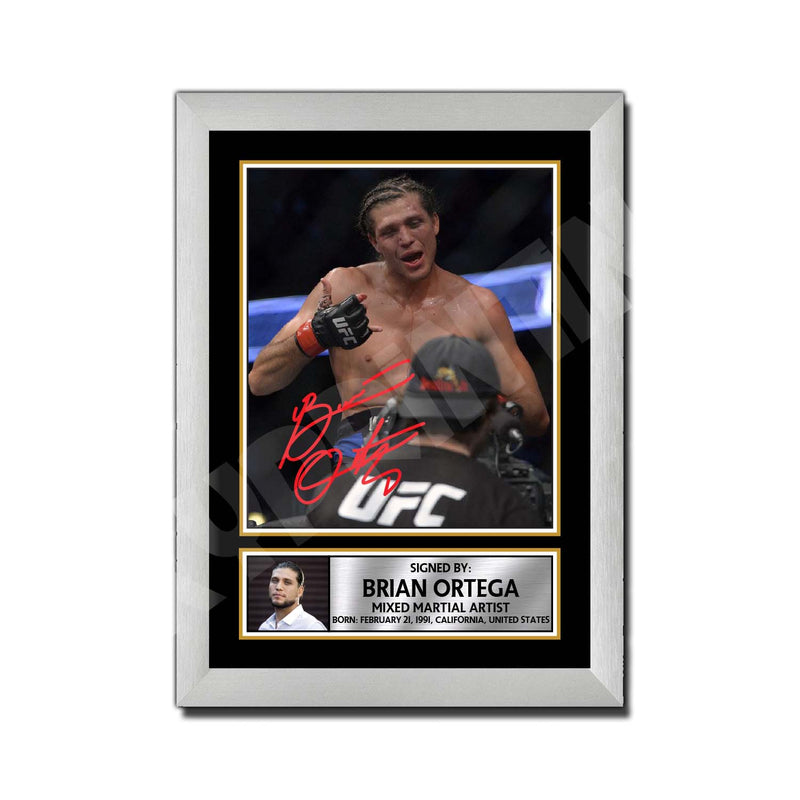 Brian Ortega Limited Edition MMA Wrestler Signed Print - MMA Wrestling