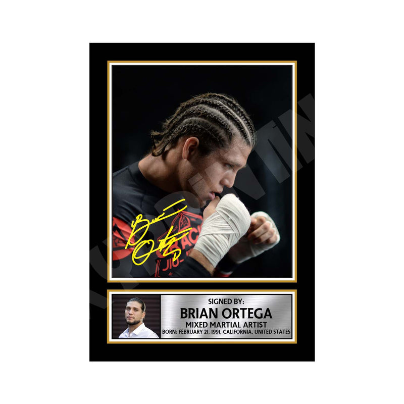 Brian Ortega 2 Limited Edition MMA Wrestler Signed Print - MMA Wrestling