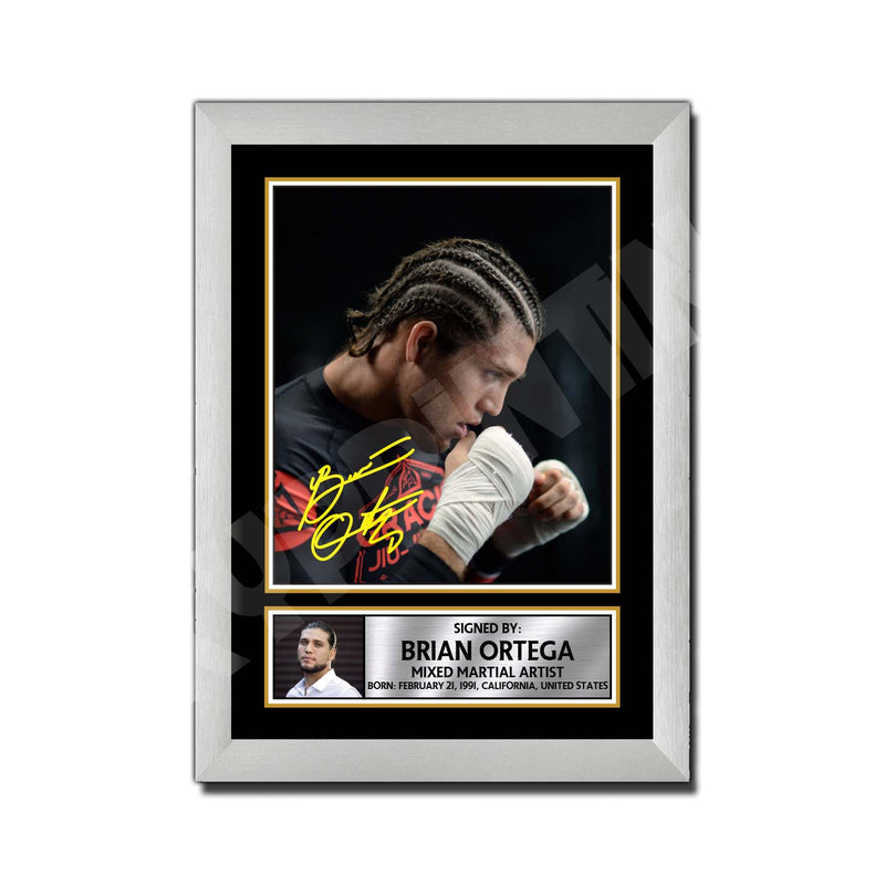 Brian Ortega 2 Limited Edition MMA Wrestler Signed Print - MMA Wrestling