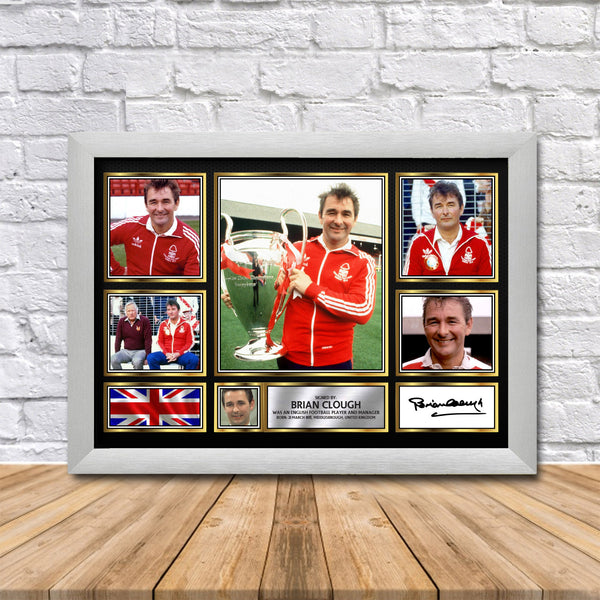 Brian Clough Printed Signature Print – Reproduction Print