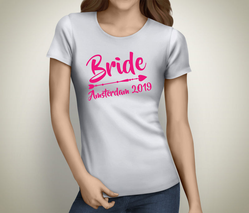 Bride Amsterdam Colour Custom Hen T-Shirt - Any Name - Party Tee