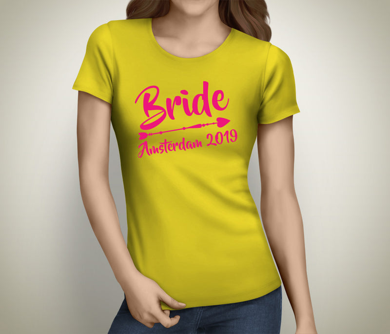 Bride Amsterdam Colour Custom Hen T-Shirt - Any Name - Party Tee