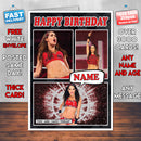 Brie Bella KE Inspired Style Personalised Wrestling WWE Birthday Card
