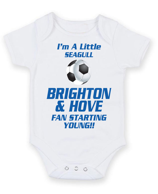 Brighton and Hove Fan Starting Football Fan Baby Grow Bodysuit