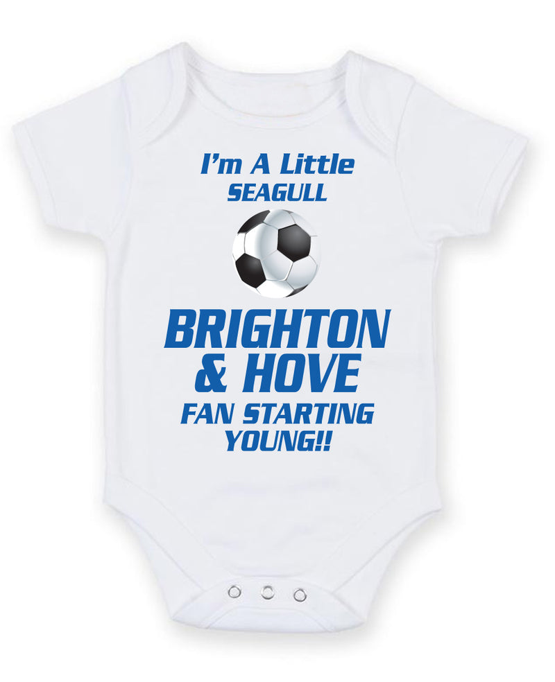 Brighton and Hove Fan Starting Football Fan Baby Grow Bodysuit