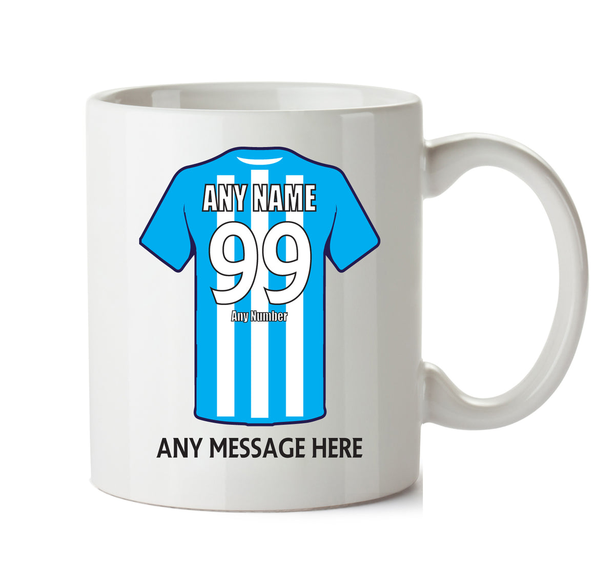 Brighton and Hove Albion Football Team Mug - Personalised Birthday Age and Name – printed mug product image 1