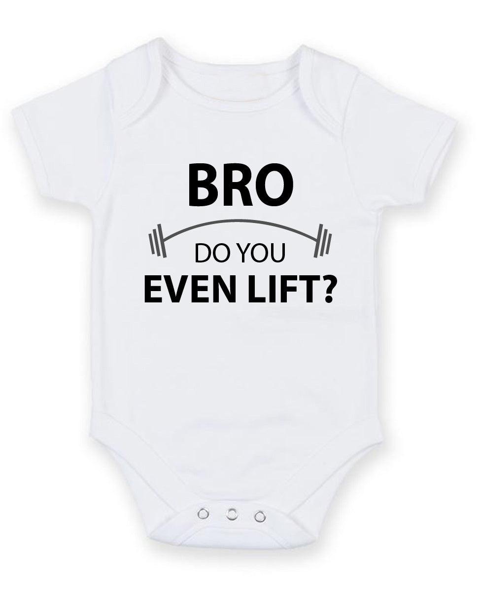 Bro Do You Even Lift Personalised Baby Boy Girl Unisex Short Sleeve Bodysuit