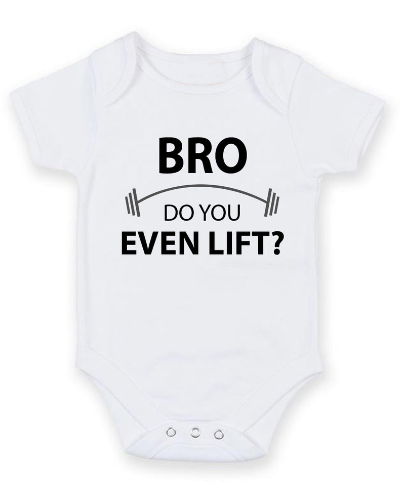 Bro Do You Even Lift Personalised Baby Boy Girl Unisex Short Sleeve Bodysuit