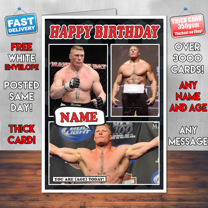 Broc Lesnar MMA Personalised Birthday Card