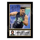 Bronson Kaufusi 1 Limited Edition Football Signed Print - American Footballer
