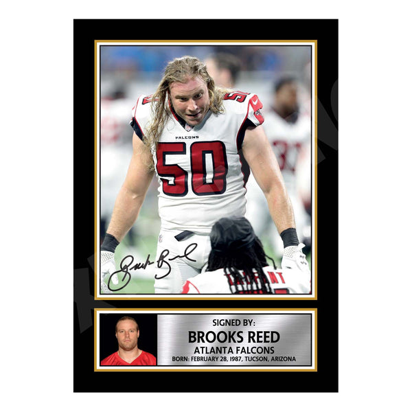 Brooks Reed 1 American Football Printed Signature Print – Reproduction Print