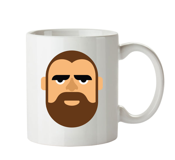 Brown Hair And Beard Cartoon Mug Adult Mug Office Mug – printed mug product image 1