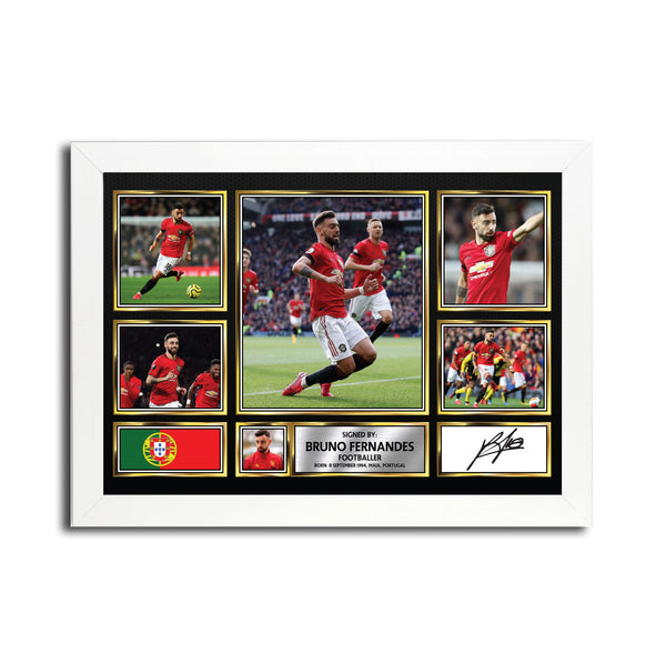 Bruno Fernandes MC1700 – Black Frame Printed Signature Football Poster