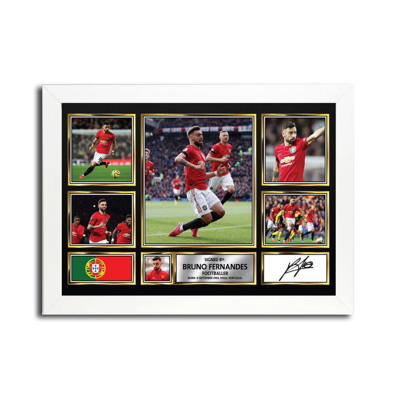 Bruno Fernandes MC1700  - Black Frame Autographed Football Poster