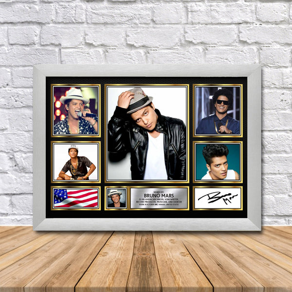 Bruno Mars Printed Signature Print – Reproduction Print