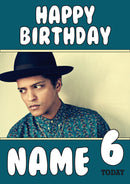 Bruno Mars Music Style Kids Adult FUNNY Birthday Card