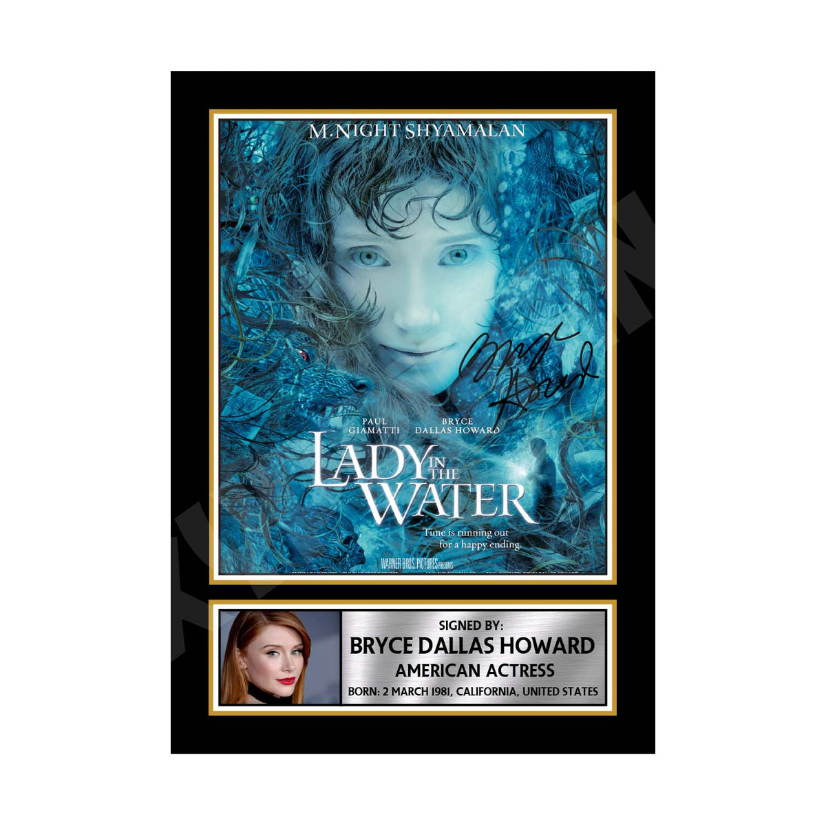 Bryce Dallas Howard 3 Movie Printed Signature Print – A1 Print Only