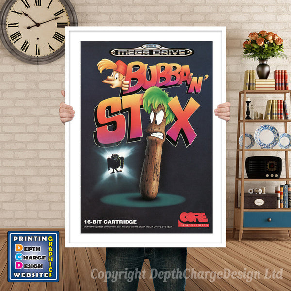 Bubba N Stix Eu - Sega Megadrive Inspired Retro Gaming Poster