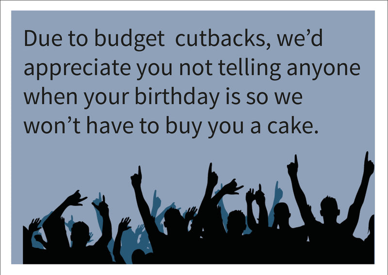 Budget Cutbacks INSPIRED Adult Personalised Birthday Card Birthday Card