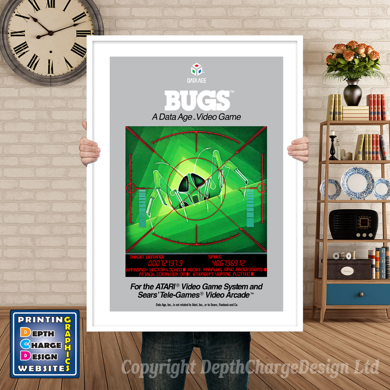 Bugs - Atari 2600 Inspired Retro Gaming Poster A4 A3 A2 Or A1