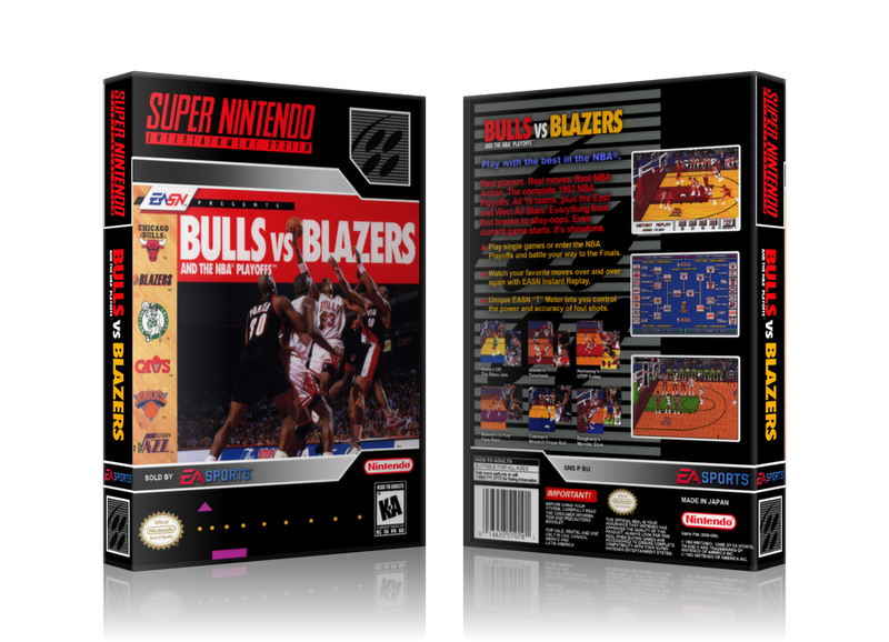 Bulls Vs Blazers Replacement Nintendo SNES Game Case Or Cover