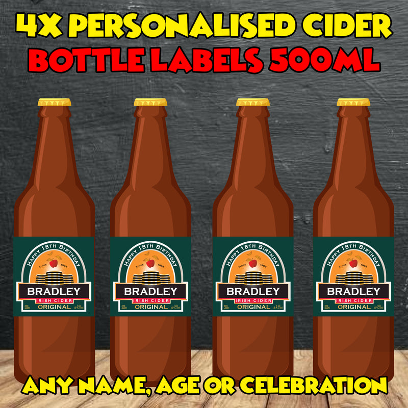 PERSONALISED Bulmers Irish Cider Bottle Label 2 - custom name bottle lables