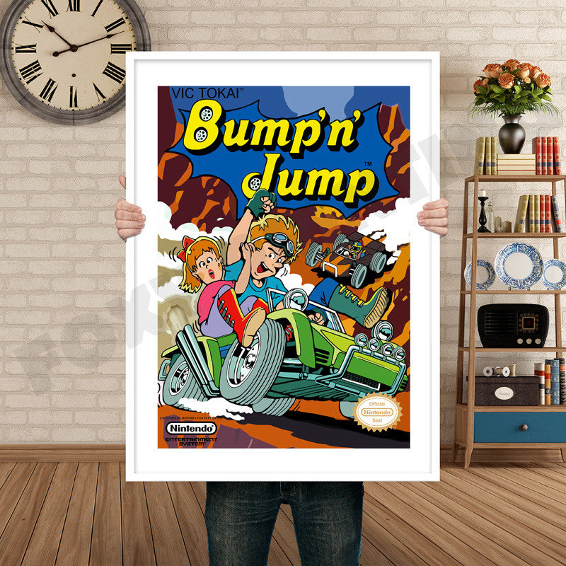 Bump N Jump Retro GAME INSPIRED THEME Nintendo NES Gaming A4 A3 A2 Or A1 Poster Art 87