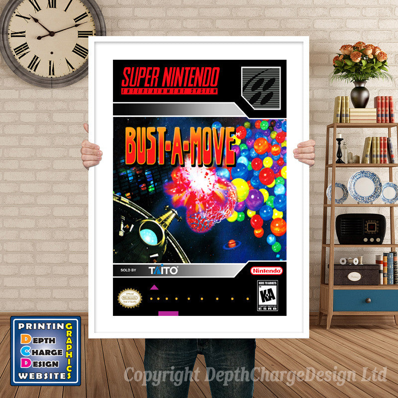 Bustamove Super Nintendo GAME INSPIRED THEME Retro Gaming Poster A4 A3 A2 Or A1