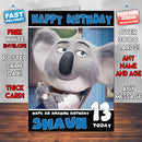 Buster Moon Sing Movie Card THEME INSPIRED Style PERSONALISED Kids Adult FUNNY Birthday Card