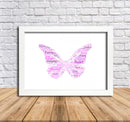 Personalised Butterfly 1 B Word Art Poster Print
