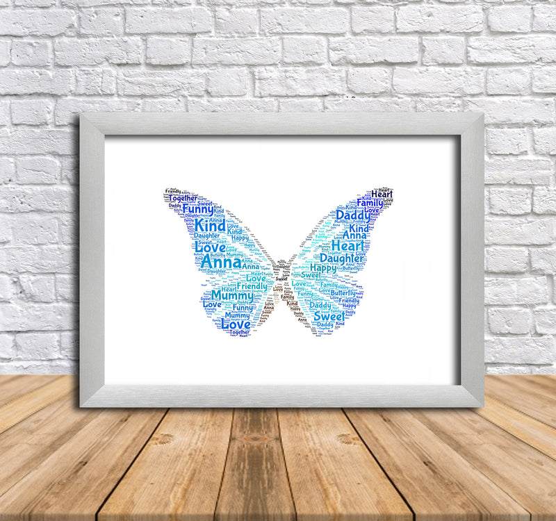 Personalised Butterfly 1 Word Art Poster Print