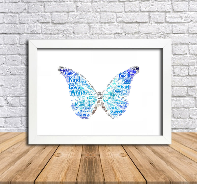 Personalised Butterfly 1 Word Art Poster Print