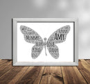 Personalised Butterfly 2 Word Art Poster Print