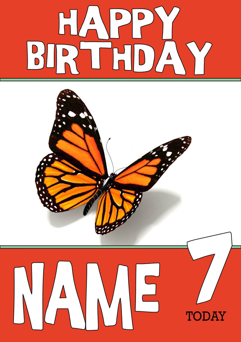 Personalised Butterfly Kids Adult FUNNY Birthday Card 3