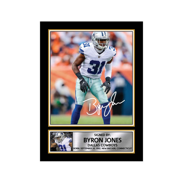 Byron Jones American Football Printed Signature Print – Reproduction Print