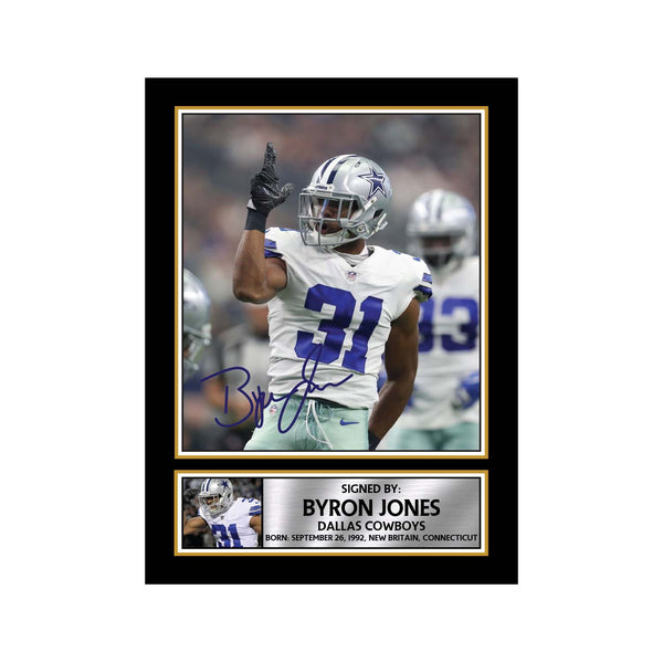 Byron Jones 2 American Football Printed Signature Print – Reproduction Print
