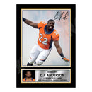 C.J. Anderson 1 Limited Edition Football Signed Print - American Footballer