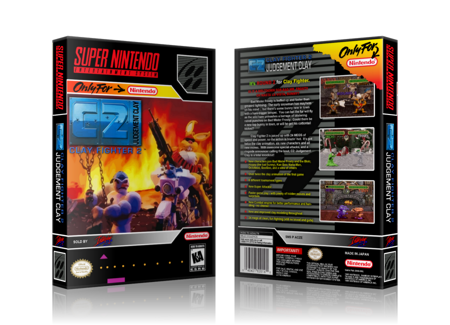 C2 Judgement Clay Replacement Nintendo SNES Game Case Or Cover – SNES Replacement Game case product image 1