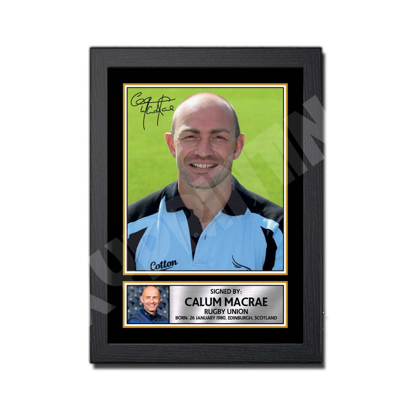 CALUM MACRAE 1 Limited Edition Rugby Player Signed Print - Rugby