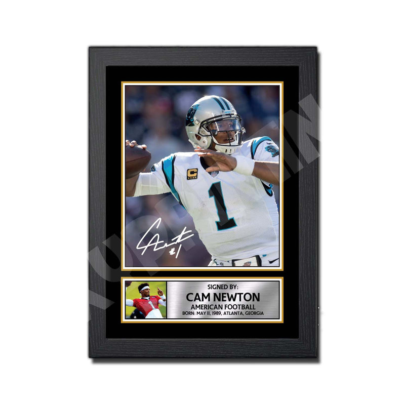 CAM NEWTON (1) Limited Edition Football Signed Print - American Footballer