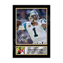CAM NEWTON (1) Limited Edition Football Signed Print - American Footballer