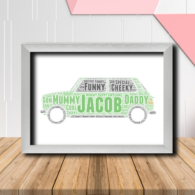 Personalised Car 2 Word Art Poster Print