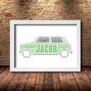 Personalised Car 2 Word Art Poster Print