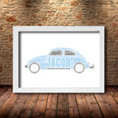 Personalised Car 3 Word Art Poster Print