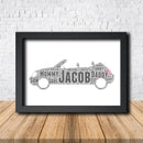 Copy of Personalised Car 4 Word Art Poster Print