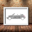 Copy of Personalised Car 4 Word Art Poster Print