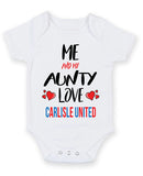 Me and My Aunty Love CARLISLE UNITED Personalised FOOTBALL TEAM Baby Grow
