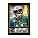 CARSON WENTZ 2 Limited Edition Football Signed Print - American Footballer