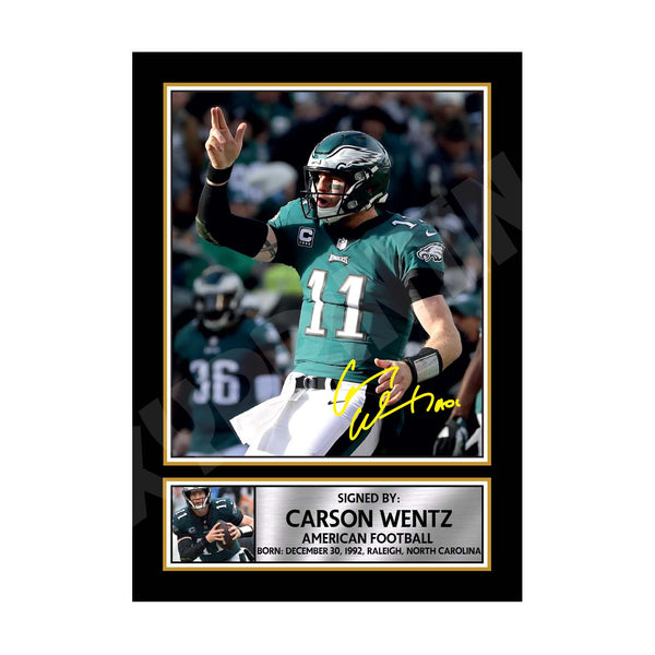 Carson Wentz 1 American Football Printed Signature Print